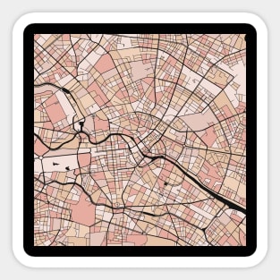 Berlin Map Pattern in Soft Pink Pastels Sticker